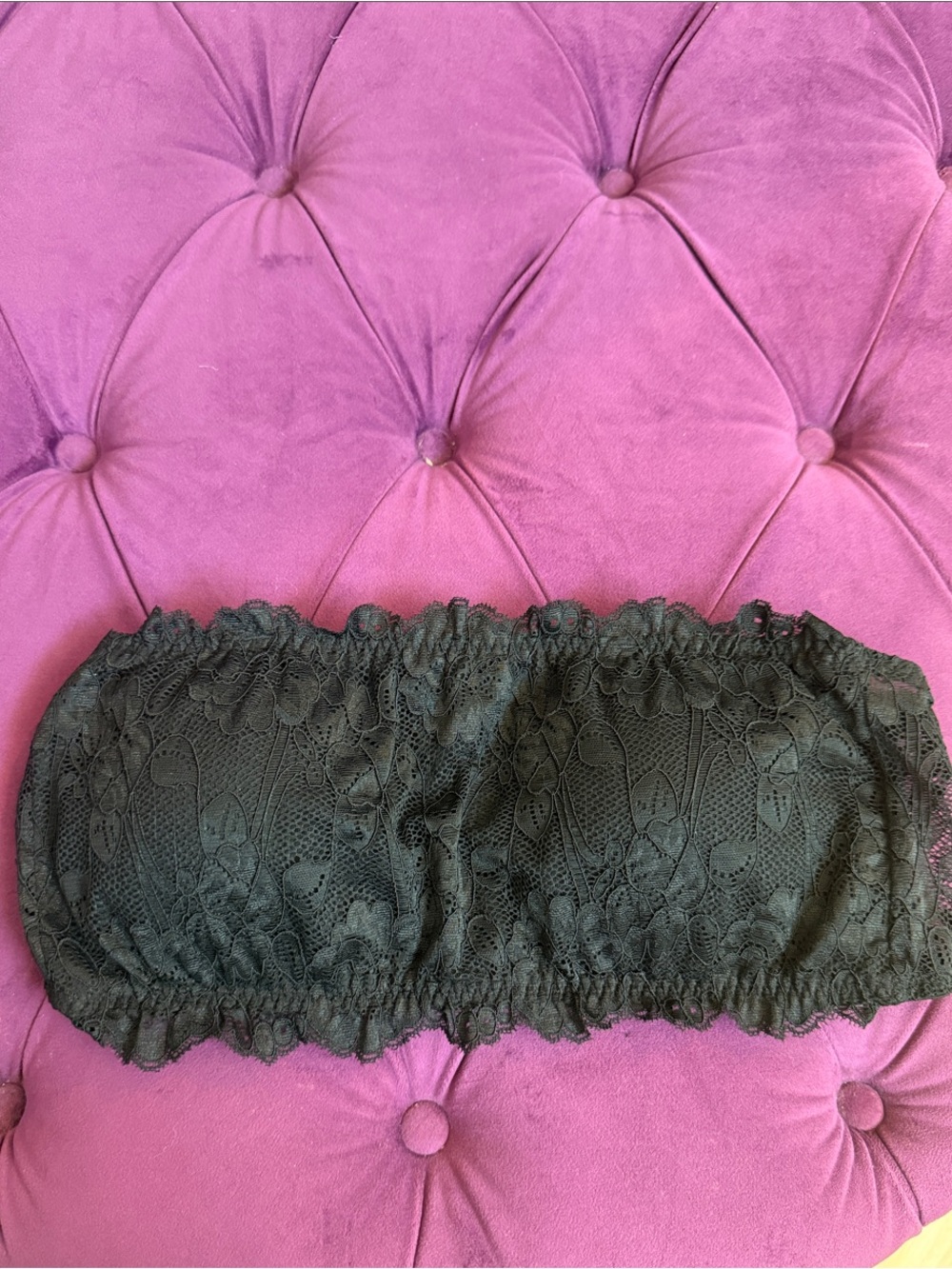Fashion Forms Black Lace Strapless Bandeau Bra XL